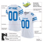 Custom White Panther Blue-Light Gray Mesh Authentic Football Jersey Custom White Panther Blue-Light Gray Mesh Authentic Football Jersey