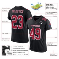 Custom Black Cardinal-White Mesh Authentic Football Jersey Custom Black Cardinal-White Mesh Authentic Football Jersey