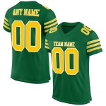 Custom Kelly Green Gold-White Mesh Authentic Football Jersey Custom Kelly Green Gold-White Mesh Authentic Football Jersey