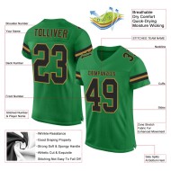 Custom Grass Green Black-Old Gold Mesh Authentic Football Jersey Custom Grass Green Black-Old Gold Mesh Authentic Football Jersey