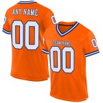 Custom Orange White-Royal Mesh Authentic Throwback Football Jersey Custom Orange White-Royal Mesh Authentic Throwback Football Jersey