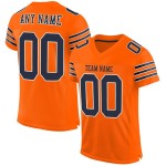 Custom Orange Navy-White Mesh Authentic Football Jersey Custom Orange Navy-White Mesh Authentic Football Jersey