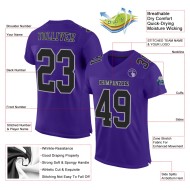 Custom Purple Black-Gray Mesh Authentic Football Jersey Custom Purple Black-Gray Mesh Authentic Football Jersey