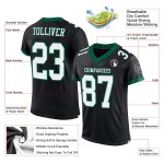 Custom Black White-Kelly Green Mesh Authentic Football Jersey Custom Black White-Kelly Green Mesh Authentic Football Jersey