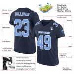 Custom Navy Light Blue-White Mesh Authentic Football Jersey Custom Navy Light Blue-White Mesh Authentic Football Jersey