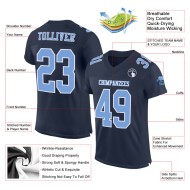 Custom Navy Light Blue-White Mesh Authentic Football Jersey Custom Navy Light Blue-White Mesh Authentic Football Jersey