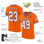 Custom Orange White-Royal Mesh Authentic Throwback Football Jersey Custom Orange White-Royal Mesh Authentic Throwback Football Jersey