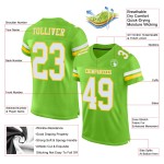 Custom Neon Green White-Yellow Mesh Authentic Football Jersey Custom Neon Green White-Yellow Mesh Authentic Football Jersey