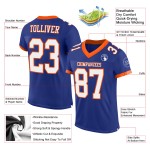 Custom Royal White-Orange Mesh Authentic Football Jersey Custom Royal White-Orange Mesh Authentic Football Jersey