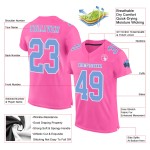 Custom Pink Light Blue-White Mesh Authentic Football Jersey Custom Pink Light Blue-White Mesh Authentic Football Jersey