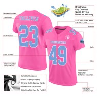 Custom Pink Light Blue-White Mesh Authentic Football Jersey Custom Pink Light Blue-White Mesh Authentic Football Jersey