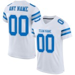 Custom White Panther Blue-Light Gray Mesh Authentic Football Jersey Custom White Panther Blue-Light Gray Mesh Authentic Football Jersey